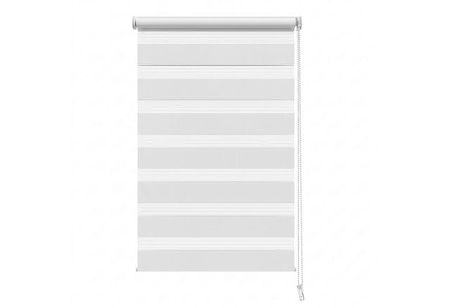 Doppelrollo Duo Rollo Klemmfix ohne Bohren freihängend Lichtschutz für Fenster, Salcar, Weiß 25x100cm, Klemmträger blickdicht Jalousie Seitenzugrollo für Tür