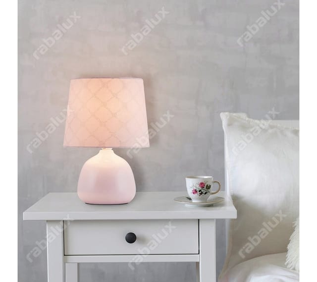 Rabalux LED Leselampe "Ellie" Keramik, rosa, rund, E14, IP20, ø180mm
