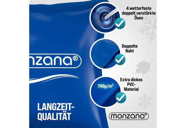 monzana Pool Poolkissen (5-tlg), 4x Poolkissen Winter XL Chlorbeständig Seil PVC Verstärktes Material