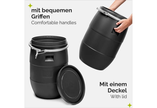 Garronda Regentonne Lebensmittelfass Sauerkrautfass Hobbock Garten GD-0078, 60 l, (1-tlg)