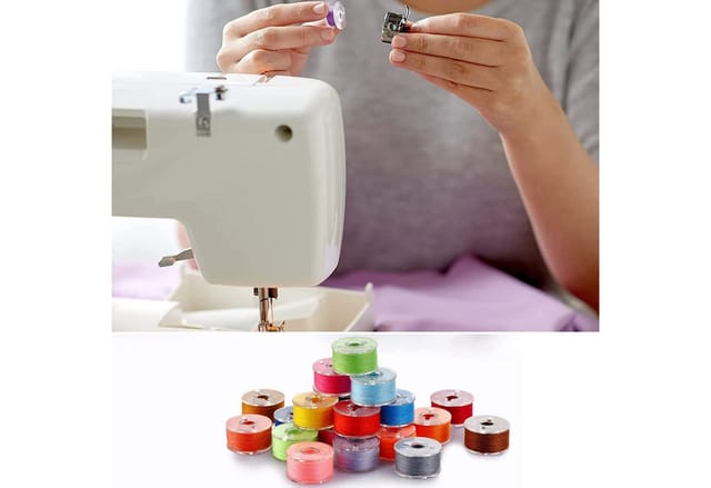 FOUORTUNATE-BEE Trimmerfaden 25 Nähmaschinen Spulen mit Box, Unterfadenspulen Zubehör, Spulenbox für DIY Nähen, Haushalt und Nähmaschinen Zubehör