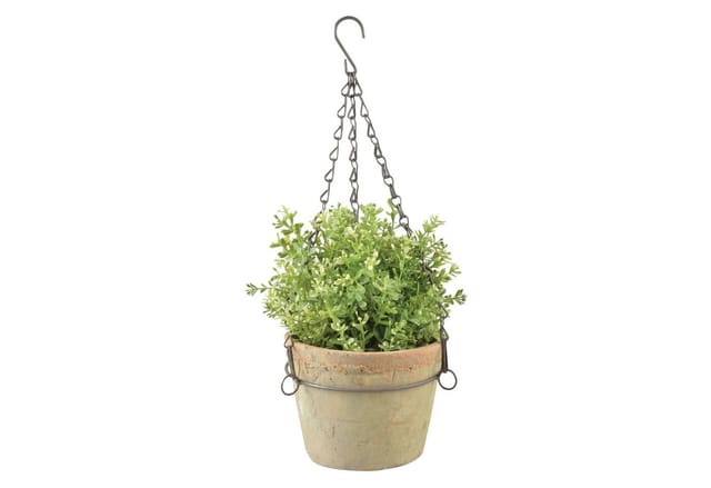 esschert design Übertopf Topf hängend L Blumenampel Terracotta Garten Hängetopf Terrasse Metall