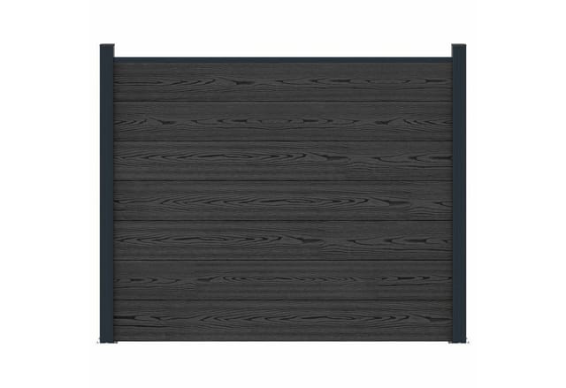 vidaXL Gartenzaun Zaunelement WPC und Aluminium Schwarz, (1-St)
