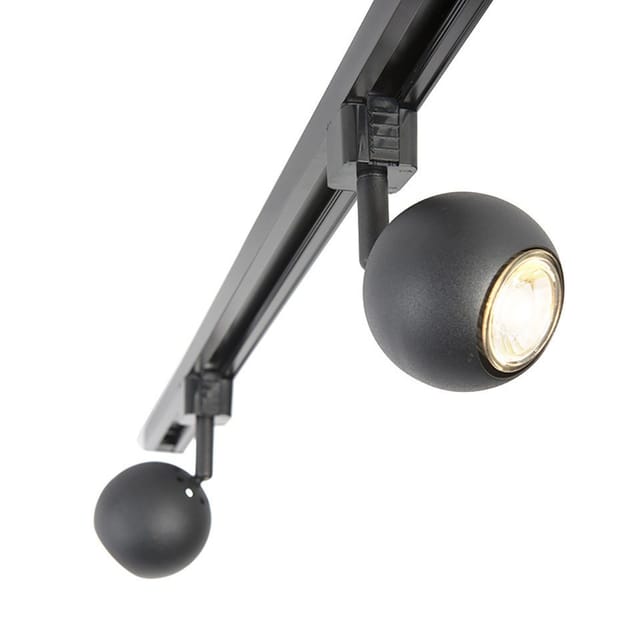 Qazqa Schienensystem-Sets Iconic gissi, Dimmbar, LED wechselbar, Extra-Warmweiß, QAZQA Schienen­leuchte, gu10, Schwarz, Stahl, Modern