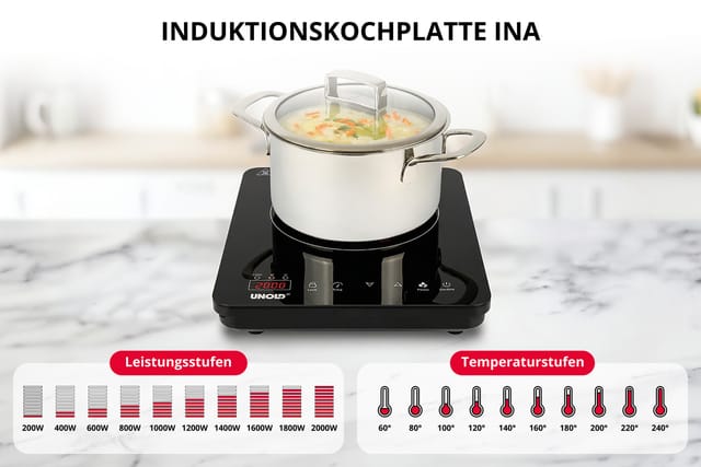 Unold 58305 Einzel-Induktionskochplatte Ina 2000 W