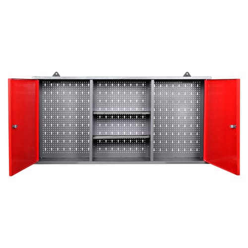 Ondis24 Werkbank Werkstatt Set Tüftler 240 cm 3 Schränke Rot Werkstatteinrichtung