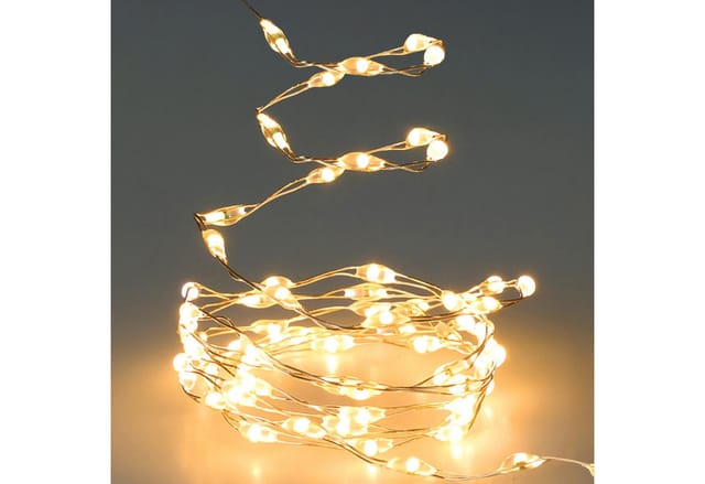 Spetebo LED-Lichterkette Leuchtdraht warm weiß - 200 cm, 132-flammig, mit Timer Funktion