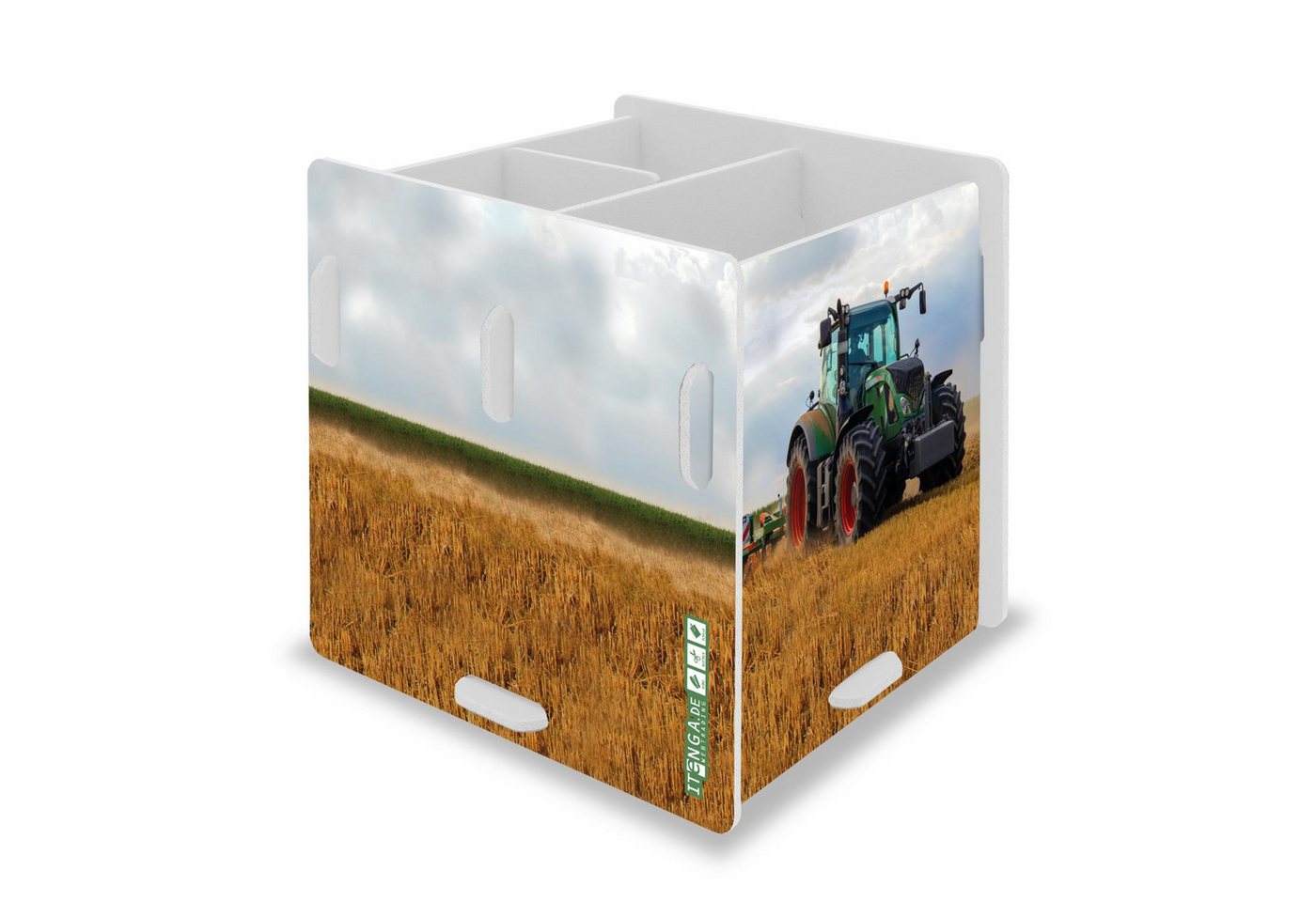 itenga Organizer itenga Stifteköcher "Traktor auf dem Feld" steckbar aus Kunststoff