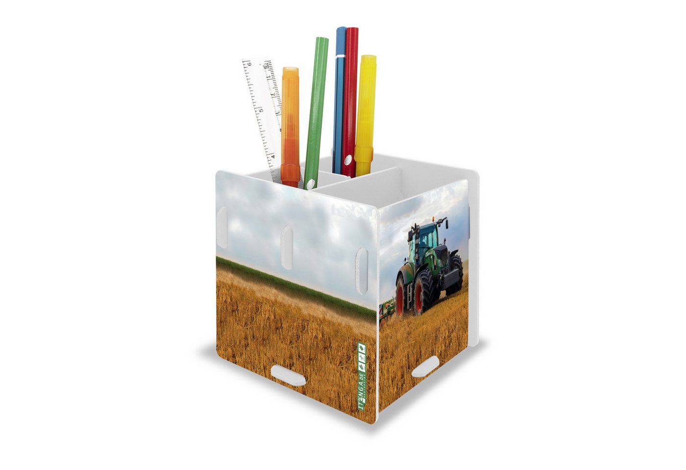 itenga Organizer itenga Stifteköcher "Traktor auf dem Feld" steckbar aus Kunststoff Bild 3