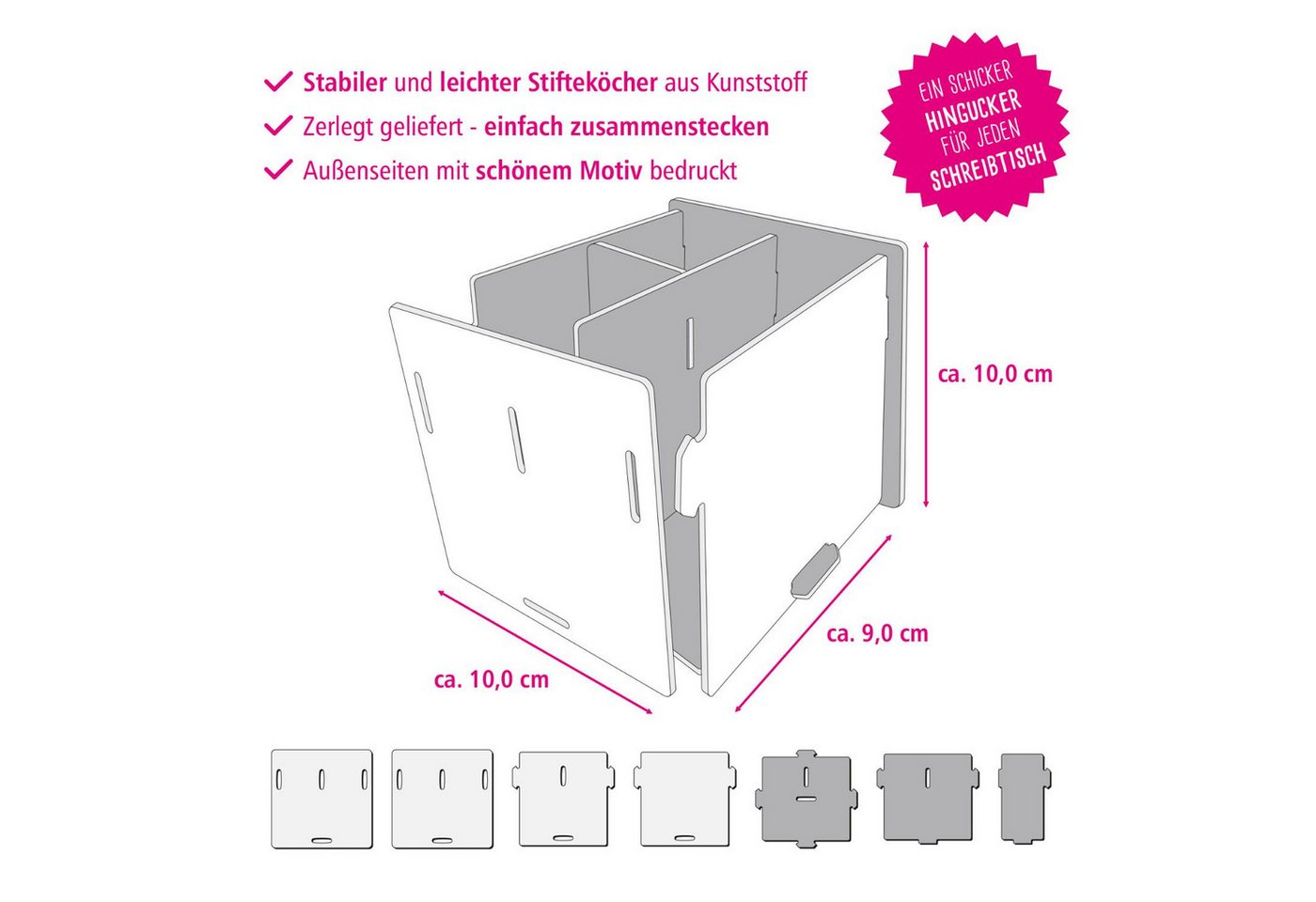 itenga Organizer itenga Stifteköcher "Traktor auf dem Feld" steckbar aus Kunststoff Bild 4