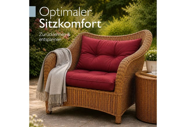Beautissu Lounge Kissen Set Outdoor Rot XLuna 50x50cm 50x40cm