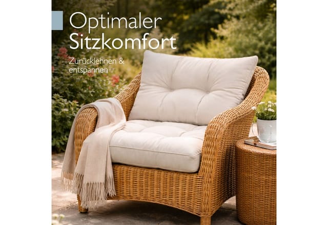 Beautissu Lounge Kissen Set Outdoor Natur XLuna 70x70cm 70x40cm