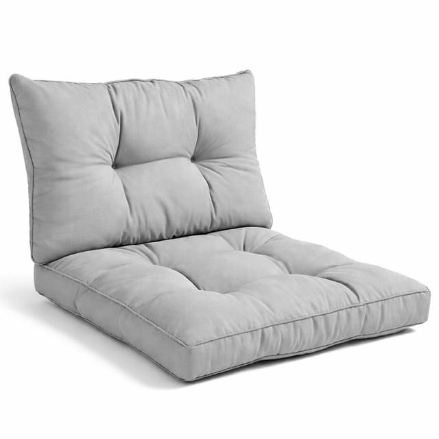 Beautissu Lounge Kissen Set Outdoor Hellgrau XLuna 40x40cm 50x40cm