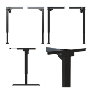STIER Elektrisch höhenverstellbares Gestell 501-20 Schwarz 160 x 80 cm
