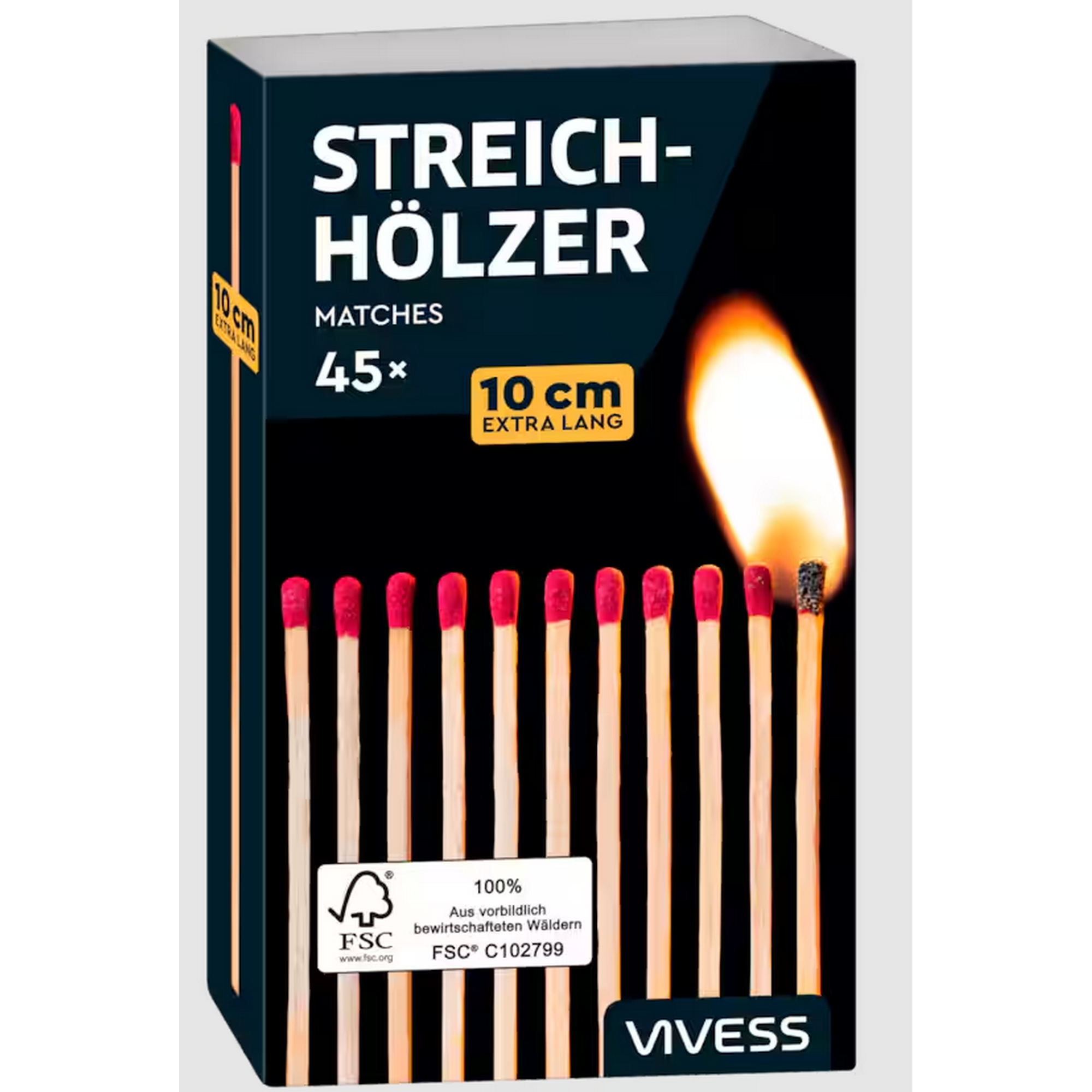 Vivess Streichhölzer 10 cm 45 Stück