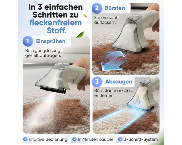 PROFICARE Polster- und Teppichreiniger PC-PTR3153, Dual Tank System, inkl. Zubehör