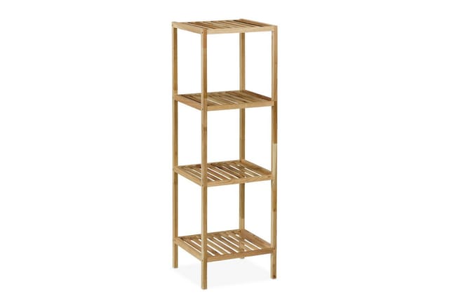 relaxdays Badregal Walnuss mit offenen Ablage, 4