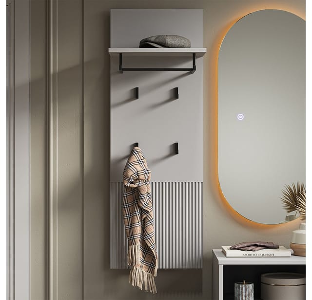 Vicco Garderobenschrank Eliza, Grau, 43 x 120 cm (1-St)