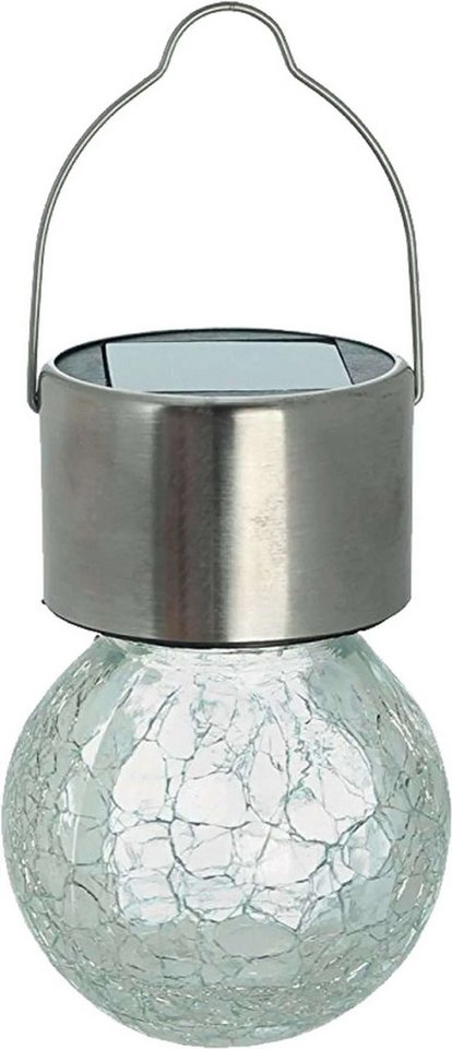 Kynast Garden LED Solarleuchte Solar Glaskugellampe Bruchglas Optik LED Hängeleuchte weiß