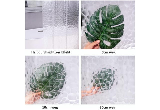 AooHome Duschvorhang Duschvorhang 180x200cm Transparent mit 5 Magnete Antischimmel