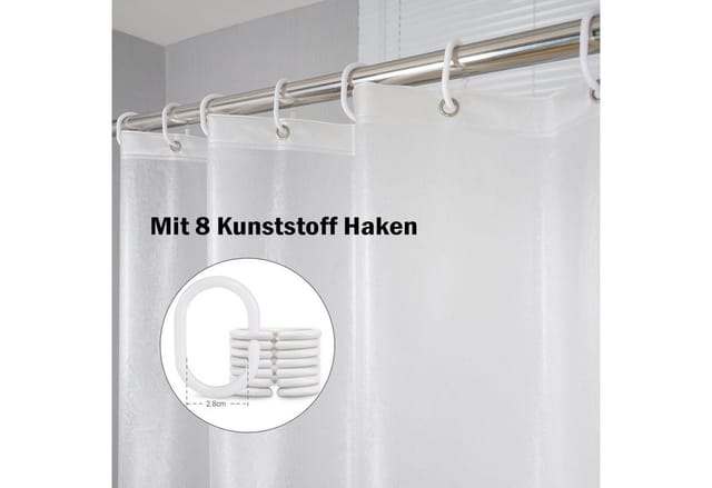 AooHome Duschvorhang Duschvorhang 120x200 Transparent Weiß mit Magneten, Duschvorhänge 8
