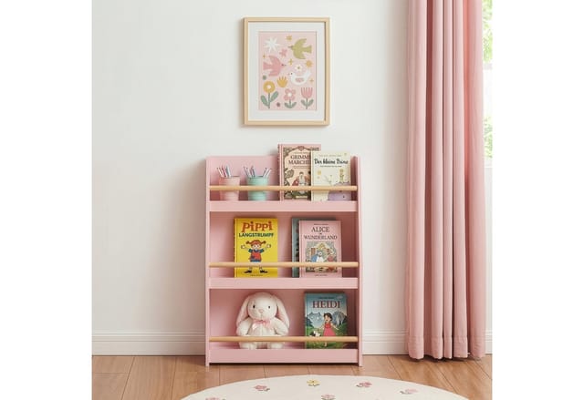 en.casa Kinderregal, »Virer« mit 3 Ebenen 78 x 60 x 18 cm Rosa