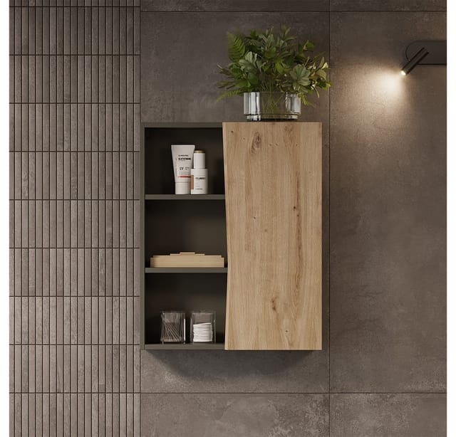 Vicco Hängeschrank Willow, Artisan/Anthrazit, 56 x 70 cm mit 3 offenen Fächern (1-St)