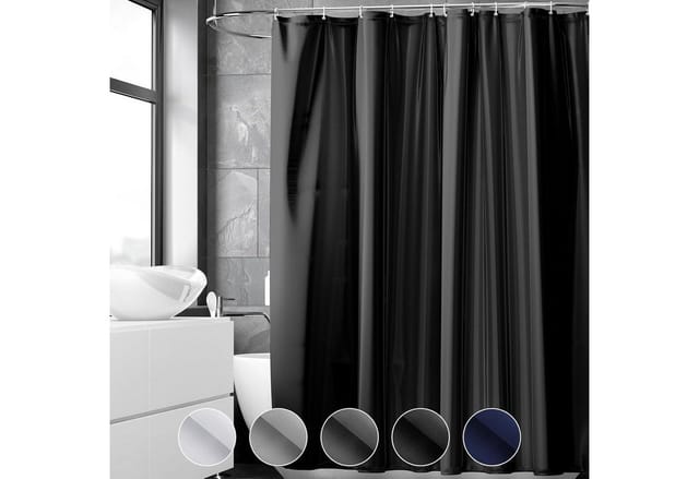 LuxusKollektion Duschvorhang Duschvorhang 240x200 cm Anti-Schimmel Badvorhang Schwarz