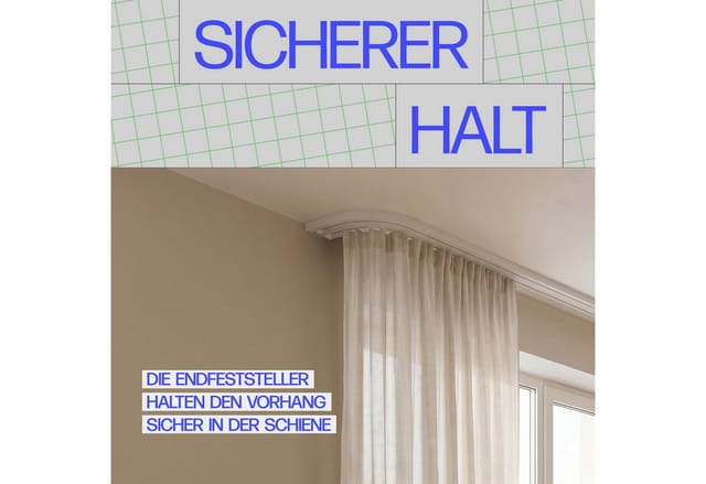 Bestlivings Feststeller Gardinenstopper, Gardinenschienen, Innenlaufschienen, (6-St), Endfeststeller, Kunststoff, für alle gängigen Schienensysteme geeignet
