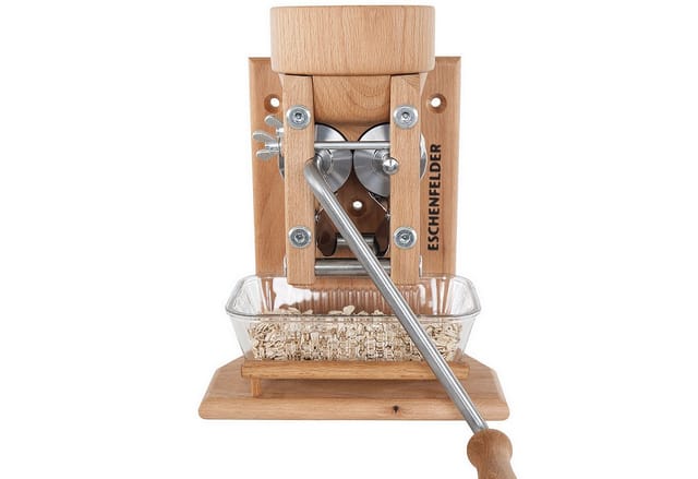 Eschenfelder Getreidemühle Eschenfelder Kornquetsche, Wandmodell Manuell, Handbetrieben, Manuell, Handbetrieben, Buchenholz, Edelstahl