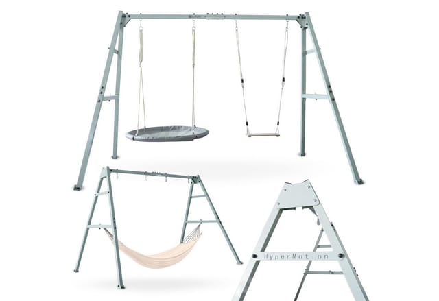 HyperMotion Doppelschaukel HyperMotion Gartenschaukel 3in1 mit Nestschaukel Hängematte