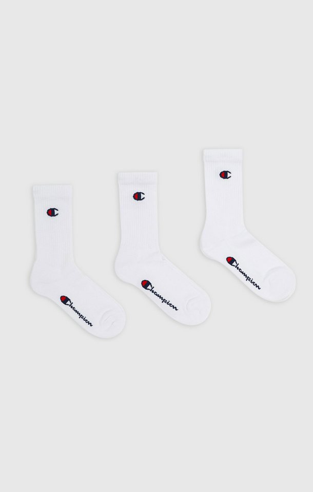 Champion Tennissocken 3 Pack Crew Socks (3-Paar) für sportive Aktivitäten geeignet, 3er-Pack, elastische Passform