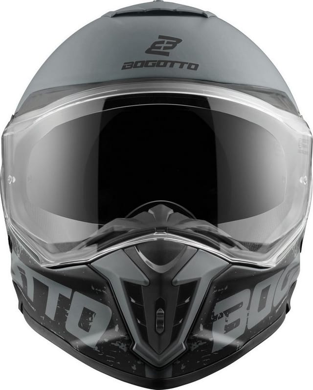 Bogotto Motocrosshelm FG-601 Duo Fiberglas Enduro Helm, vorbereitet für Kommunikationssystem,Notfallsystem-Polsterung (EQ