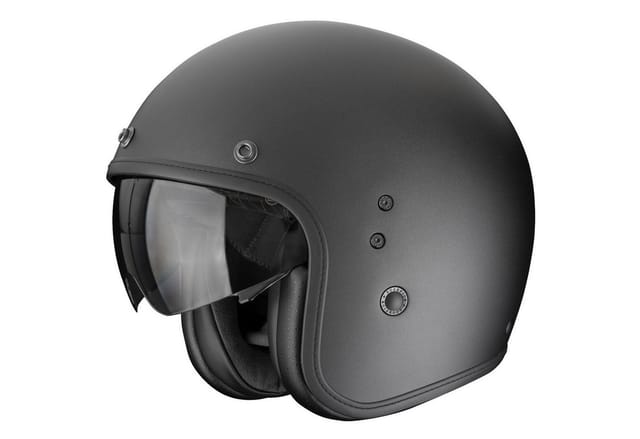 Scorpion Exo Motorradhelm Scorpion Exo Belfast EVO Solid Jethelm Matt-Schwarz Perlmutt (1er Set), jethelm für motorrad