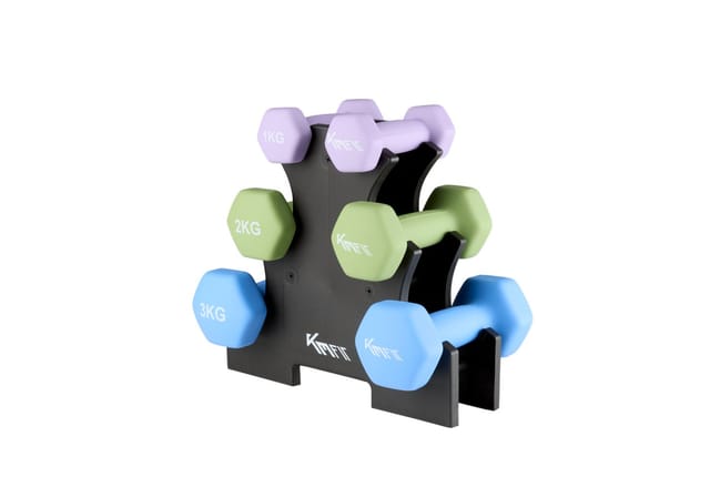 KM - Fit Hantel Hantelset, Kurzhantel Set für effektives Krafttraining, (Set, 12 kg 2x 1kg, 2x 2kg, 2x 3kg), Ideal für Home Gym