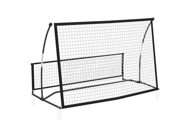 SPORTNOW Rebounder 200 x 94cm Kickback Tor mit Rückprallwand Netz, (2-in-1 Zweiseitig Faltbar Prellwand, 1-St., Fußballtor), für Jugendliche, für Handball Training, Schwarz