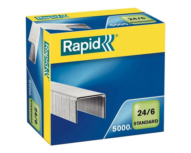 Rapid Heftklammer 24/6, 5.000 Stück/Pack, Heftleistung 20 Blatt