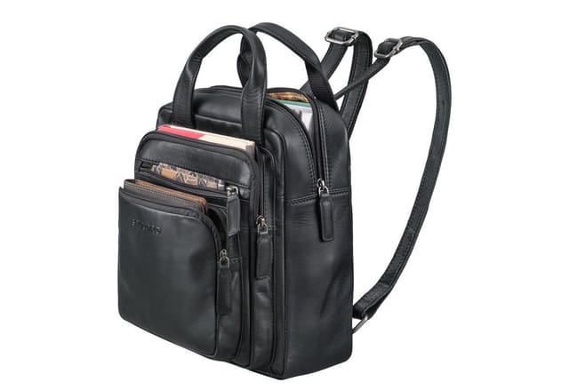 STILORD Cityrucksack "Maple" Rucksack Tasche Damen Echtes Leder mit Henkel klein