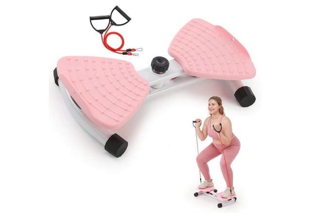 kehot Multitrainer Drehbarer Twister mit Zugbändern, Fitness-Twist-Board für Training, (Stabile Konstruktion mit 90° Rotation für Vielseitige Übungen, Große Rutschfeste Trittfläche 52×32 cm, bis 150 kg belastbar), Inklusive 2 Zugbändern & Anleitung – Ideal für Heimtraining
