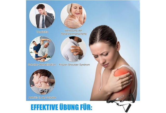 LuxusKollektion Physiobänder Schultertrainer 5er Set Türseilzug mit Widerstandsbändern für Reha