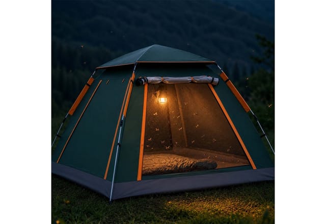 relaxdays Wurfzelt Campingzelt 3-4 Personen mit Vordach