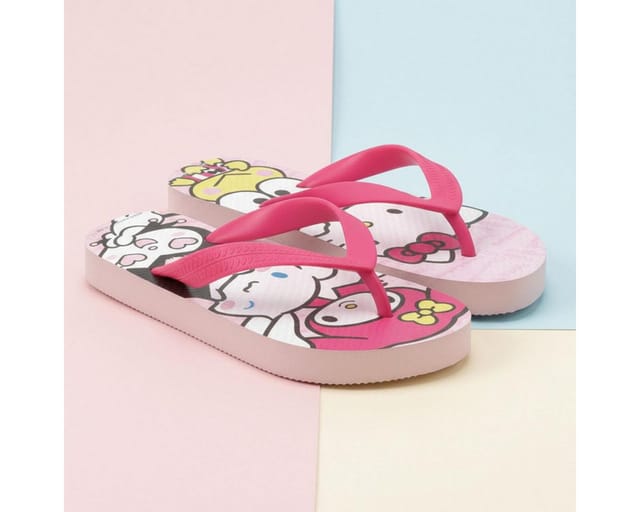 Hello Kitty Kinder Badeschuhe Flip Flops Zehentrenner für Strand und Pool Badeschuh