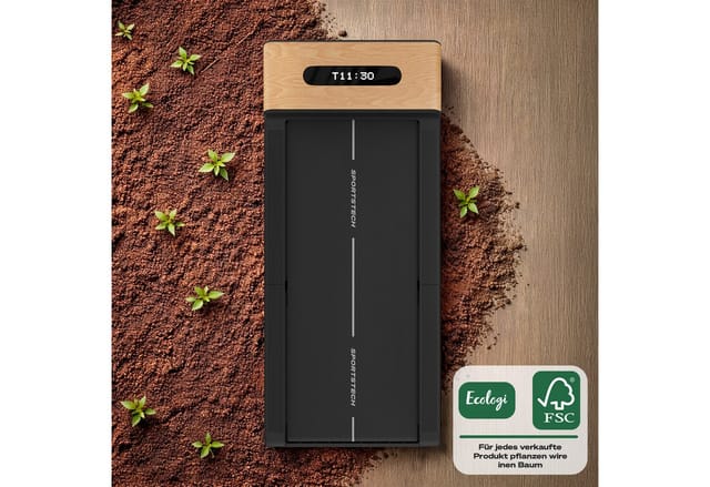 Sportstech Laufband WoodPad Pro, Geschwindigkeit bis 8 km/h, klappbar, Echtholz, App kompatibel