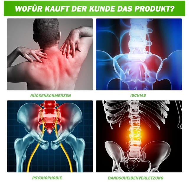 TUWENA Rückentrainer Rückenstrecker,Rückenmassagegerät für Unter und Ober Lendenwirbelsäule, mehrstufige Lendenwirbelstütze mit Massage-Punkte für Muskeln entspann