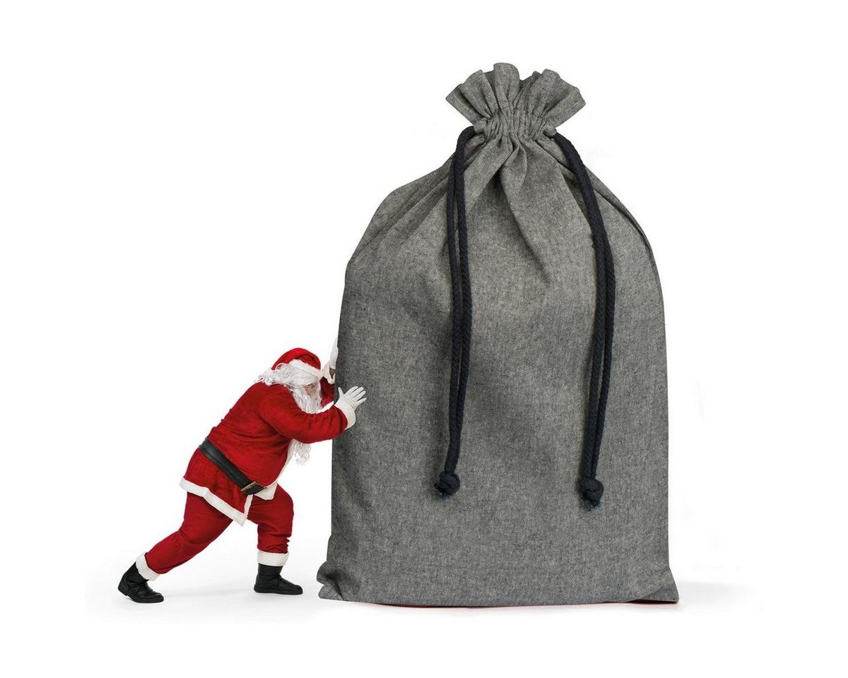 Macma Freizeittasche Baumwollbeutel / Kordelzug Stofftasche / Farbe: anthrazit