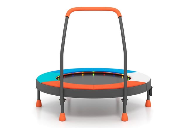 COSTWAY Kindertrampolin, Ø 90 cm, (1 tlg), Minitrampolin faltbar, mit Griff, Tragetasche