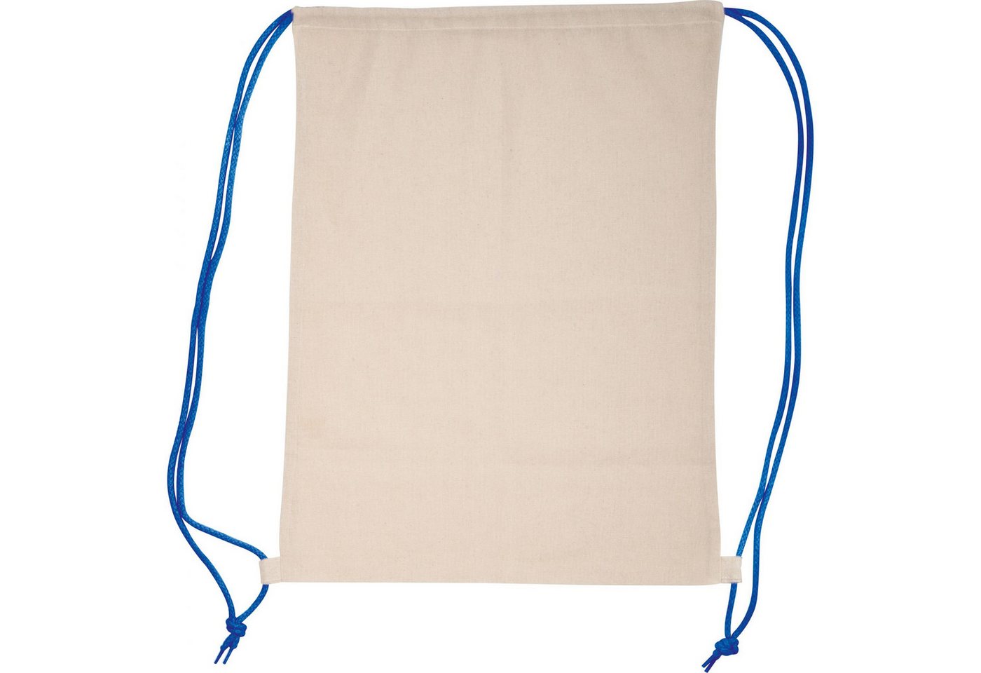 Easy Gifts Turnbeutel Baumwolle Gymbag / Sportbeutel / Turnbeutel / weiß mit blauen Kordelzü Bild 2