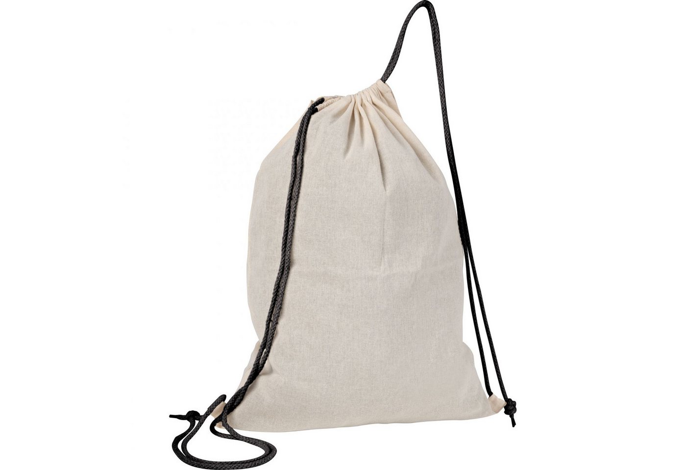 Easy Gifts Turnbeutel Baumwolle Gymbag / Sportbeutel / Turnbeutel / weiß mit schwarzen Korde