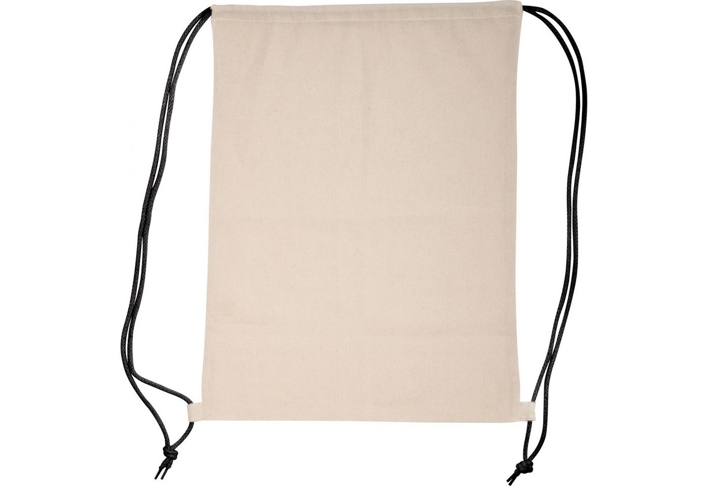 Easy Gifts Turnbeutel Baumwolle Gymbag / Sportbeutel / Turnbeutel / weiß mit schwarzen Korde Bild 2