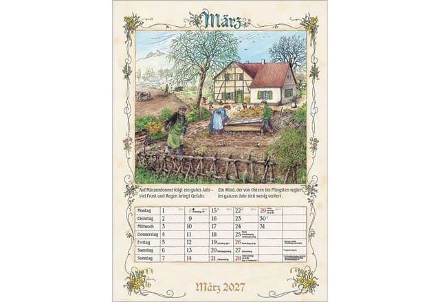 Korsch Verlag Wandkalender Bauernkalender 2027